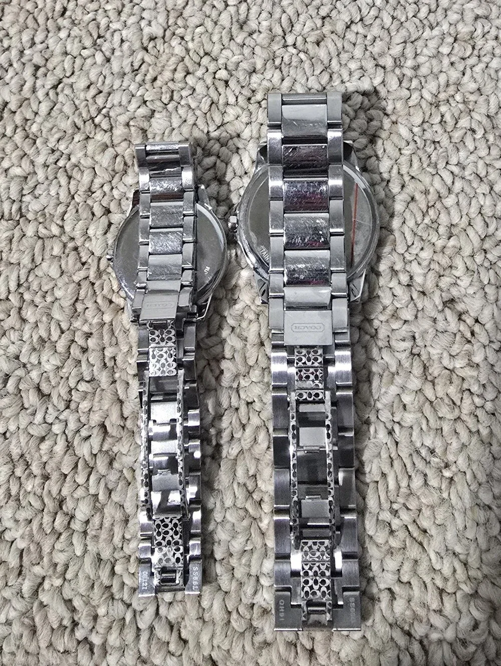 Matching His And Hers Coach Silver-Tone Stainless Steel Watches With Extra Links